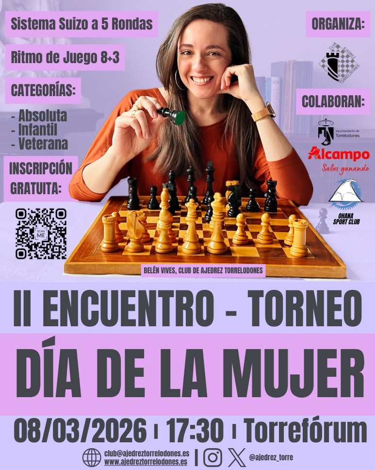 Inscripciones 2º Encuentro de Ajedrez del Día de la Mujer